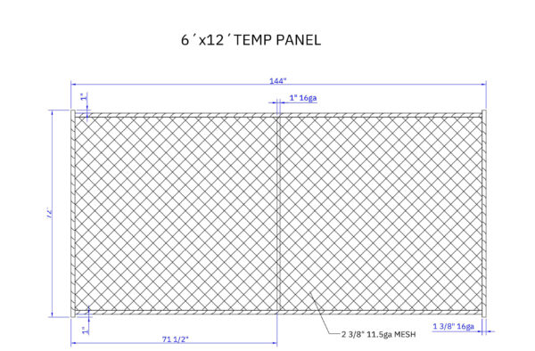 Temporary Fence Panel 6' x 12'
